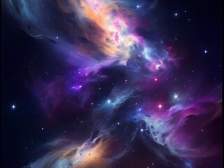 Nebula, milk way, galaxy, starry night sky for universe abstract background