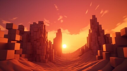 Beautiful sunset painting beginner beach canvas painting photography picture AI generated art