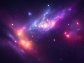 Obraz premium Illustration milky way, nebula, stars, planets, and galaxies in space, universe for abstract cosmos background, wallpapers