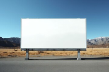 Blank billboard on the road. Empty billboard mockup.