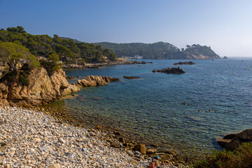 Fototapeta na wymiar View of S'Alguer cove in Palamos, Costa Brava, Girona. Spain