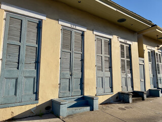 Entrance to a residence in the French Quarter. The floor is high because the area is prone to flooding.