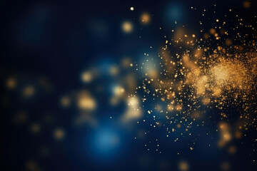 Abstract christmas background with Dark blue and gold stars