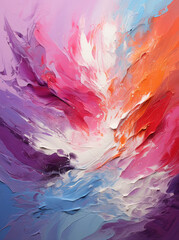 Abstract painting with vibrant make up colors 