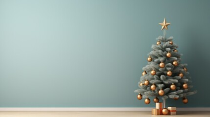 Christmas tree and copy space