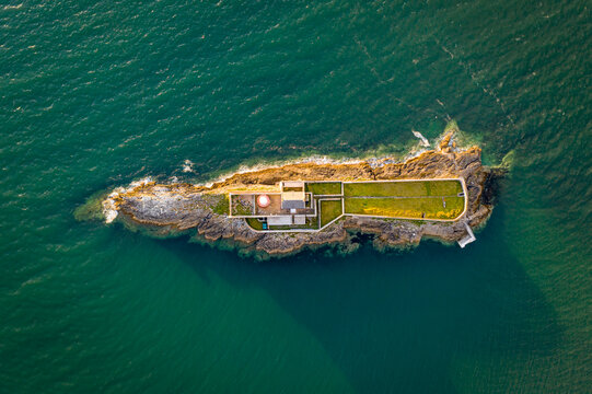 Aerial view over Fenit, Kerry, Ireland 