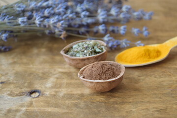 Spices. Health food. Alternative medicine.
