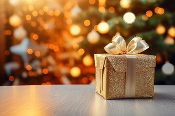 Gift box with chistmas tree