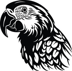Macaw Logo Monochrome Design Style