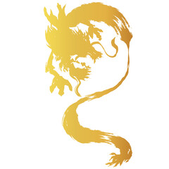 龍・ドラゴンの墨絵風イラスト素材　ベクター