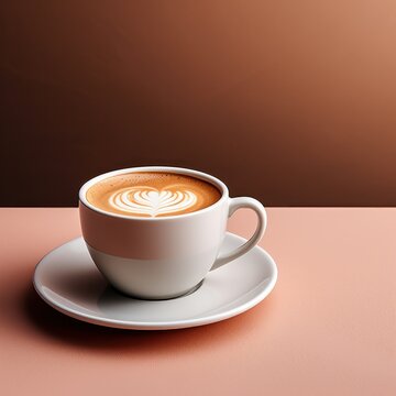 cup of coffee in the style of minimalist backgrounds