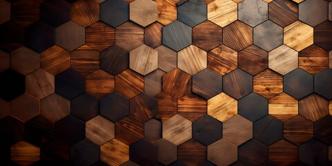 Aerial view of a wooden table texture, capturing its intricate patterns and unique character. - obrazy, fototapety, plakaty