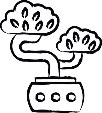 juniper bonsai vector illustration