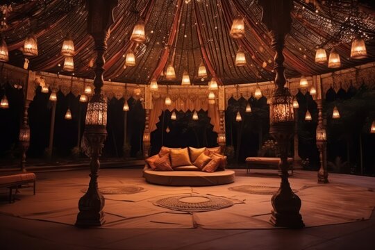 Indian hall for wedding celebration 