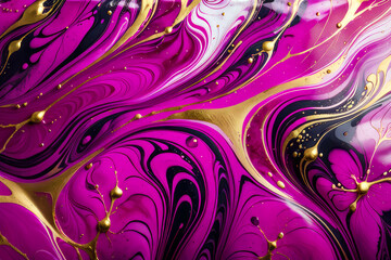 Puprle pink marble and gold veins background. Generative ai