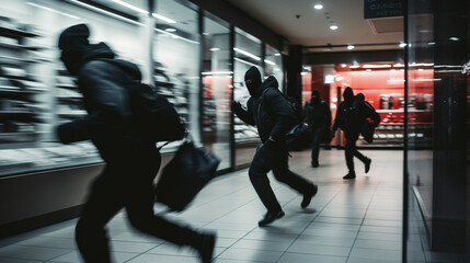 Caught in the Frame: Retail Robbery Analyzed, generative ai - obrazy, fototapety, plakaty