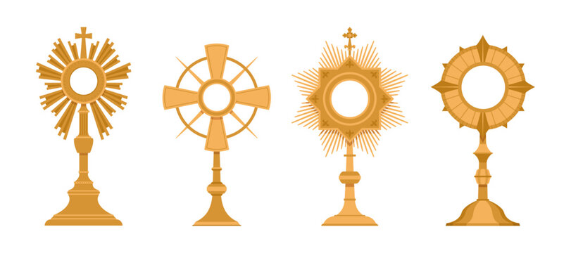 Monstrances for Eucharistic Adoration - Set of 6 Vector Illustrations