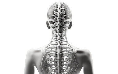 Realism of Spinal Discomfort on a Clear Surface or PNG Transparent Background.