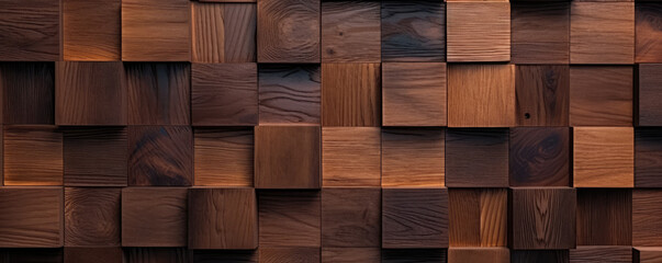 Abstract 3d wooden geometric background. Tile wallpaper blocks for wall