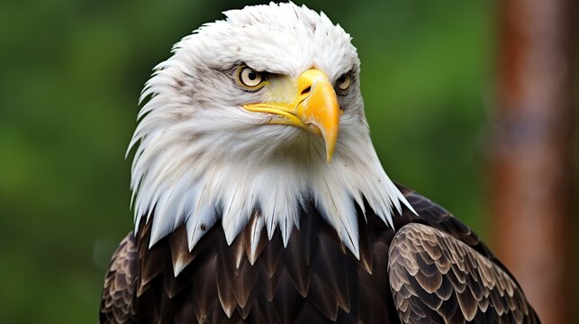 Portrait of Bald eagle head. AI generated image