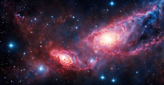 Nebula and galaxies in space. Abstract cosmos background © SR07XC3