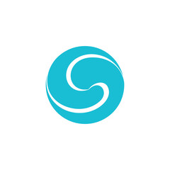 Abstract circle innovative water drops swirl design logo design vector editable 