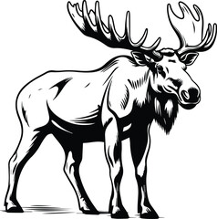 Moose Logo Monochrome Design Style
