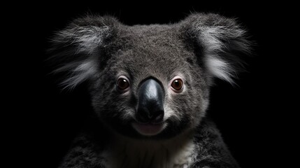 Funny little koala animal isolated background. AI generated image