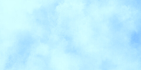 modern and fresh watercolor clouds sky background, Sky clouds with brush painted blue watercolor texture, small and large clouds alternating and moving slowly on cloudy winter morning blue sky.