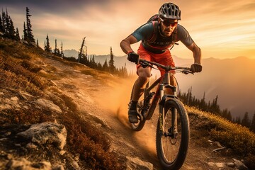 Naklejka premium mountain bike rider