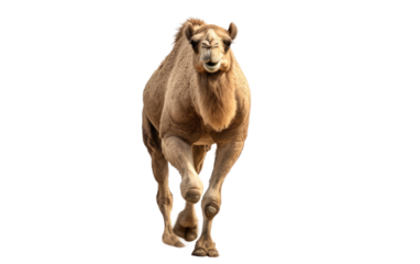 Camel in High-Speed Run on a Clear Surface or PNG Transparent Background.