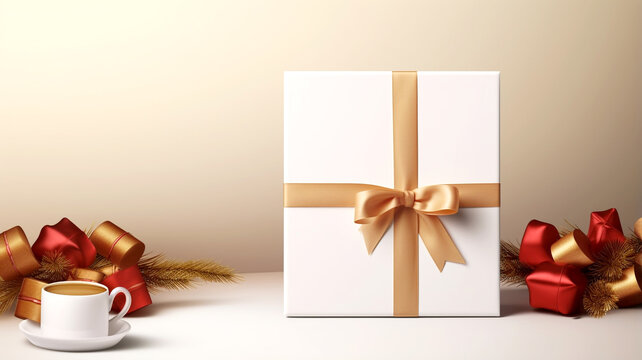 Discover a thoughtful gifting display featuring a blank greeting card and gift box, ideal for celebrating special occasions with customized messages and gifts.