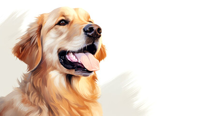 Get up close with an adorable Golden Retriever, emphasizing its pet-friendly nature in a heartwarming close-up, showcasing its friendly and lovable personality.