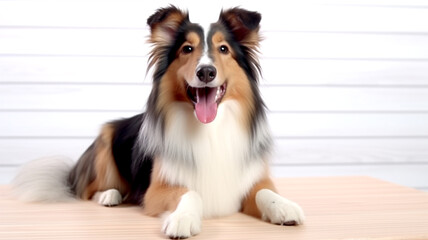Emphasizing the pet qualities of a Shetland Sheepdog in close-up, showcasing its cuteness and adorable nature as a loyal companion.