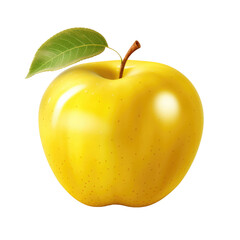 yellow apple on a transparent background 
