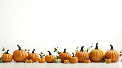 Naklejka na ściany i meble Create a festive Halloween display with pumpkins neatly arranged in an autumn pumpkin patch, perfect for seasonal decor and fun gatherings.