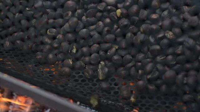 Autunno preparazione della caldarroste ad altissima risoluzione