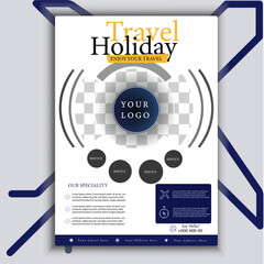 Travel Poster or Travel Flyer Design, Modern Geometric shape used for business poster layout design, 