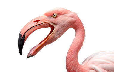 Obraz premium Flamingo Roar at the Hunter on a Clear Surface or PNG Transparent Background.