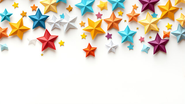 This close-up image features colorful stars, making it a valuable asset for marketing decorations and festive products.