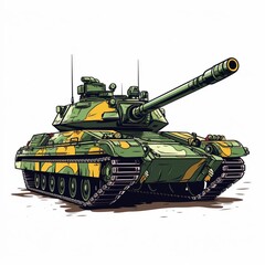 Illustration of an army tank, ia generated