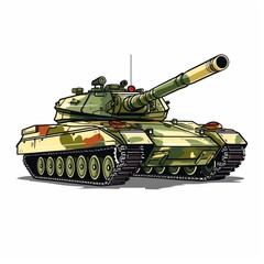 Illustration of an army tank, ia generated