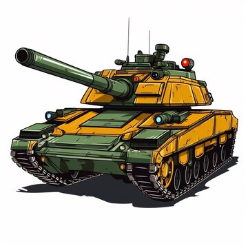 Illustration of an army tank, ia generated