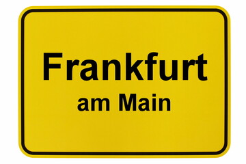 Illustration eines Ortsschildes der Stadt Frankfurt