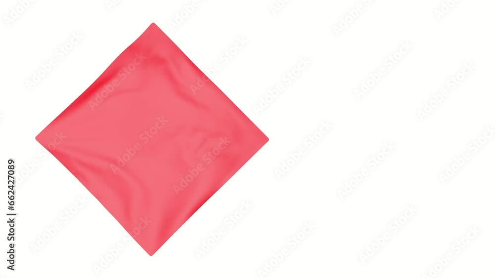 Poster simulation of fabric in the wind. flag or scarf. footage for intro. rendering animation.