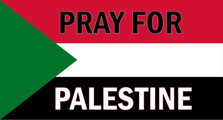 Pray For Palestine flag banner vector illustration background country name banner strip, creative typography background