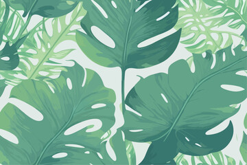 Tropical Floral Bliss, Monstera Leaf Patterns