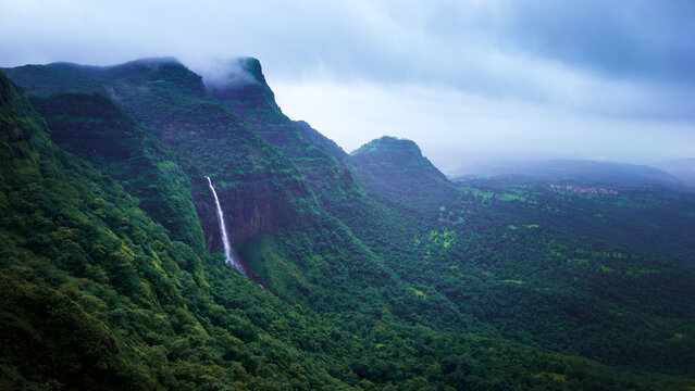 Waterfall in the mountains 