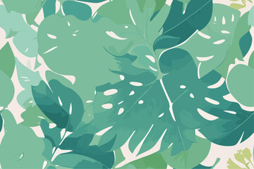 Monstera Leaf Seamless Nature Patterns