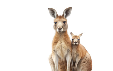 Kangaroo Running Wild with Love on a Clear Surface or PNG Transparent Background.